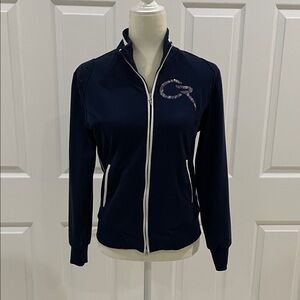 Chervo Navy Track Jacket with Logo Detail